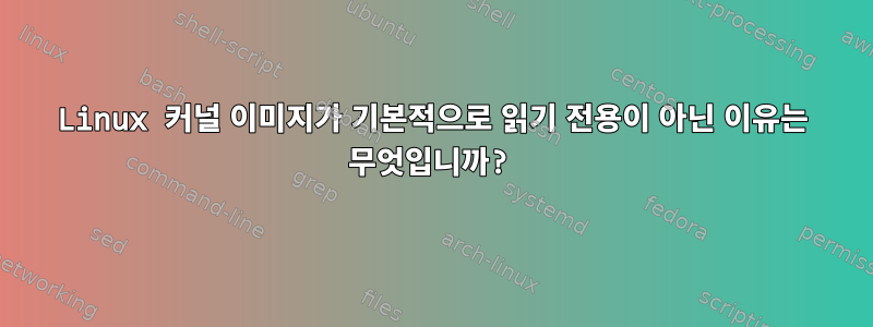 Linux 커널 이미지가 기본적으로 읽기 전용이 아닌 이유는 무엇입니까?