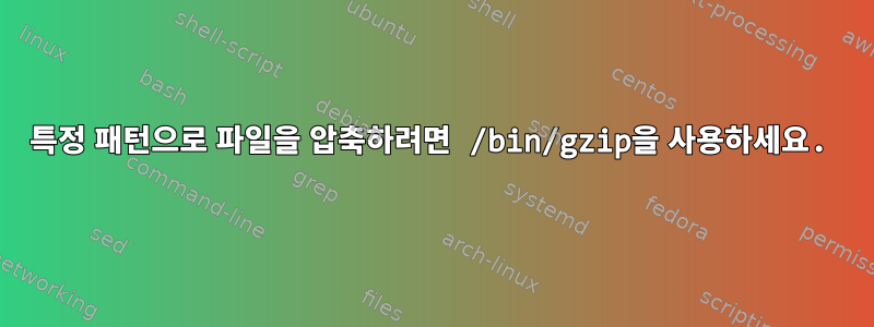 특정 패턴으로 파일을 압축하려면 /bin/gzip을 사용하세요.