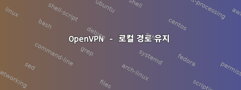 OpenVPN - 로컬 경로 유지