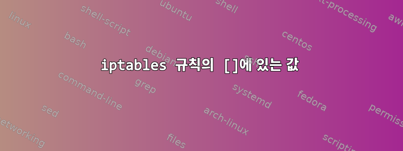 iptables 규칙의 []에 있는 값