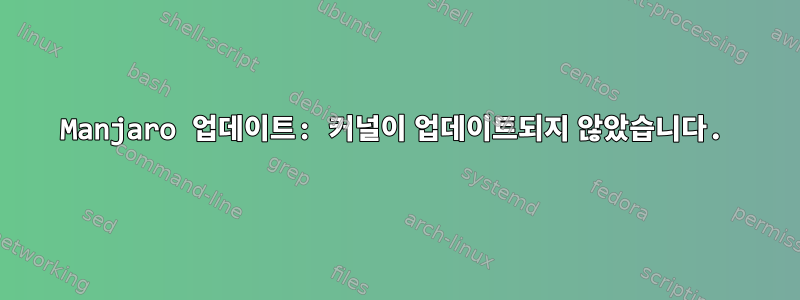 Manjaro 업데이트: 커널이 업데이트되지 않았습니다.