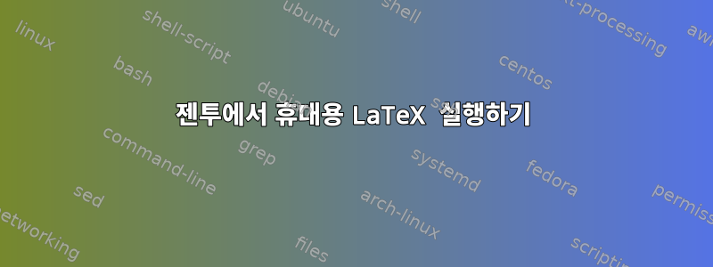 젠투에서 휴대용 LaTeX 실행하기