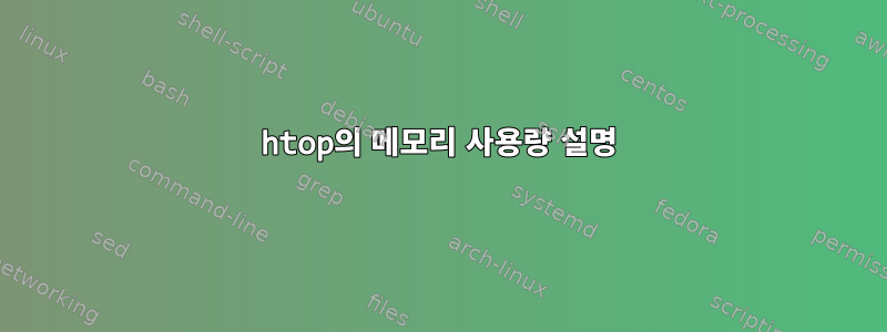 htop의 메모리 사용량 설명