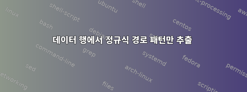 데이터 행에서 정규식 경로 패턴만 추출