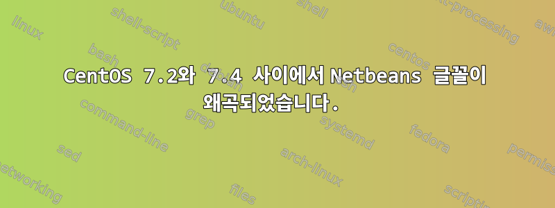 CentOS 7.2와 7.4 사이에서 Netbeans 글꼴이 왜곡되었습니다.