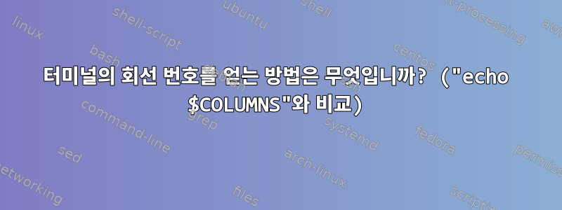 터미널의 회선 번호를 얻는 방법은 무엇입니까? ("echo $COLUMNS"와 비교)