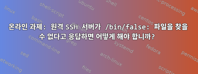 온라인 과제: 원격 SSH 서버가 /bin/false: 파일을 찾을 수 없다고 응답하면 어떻게 해야 합니까?