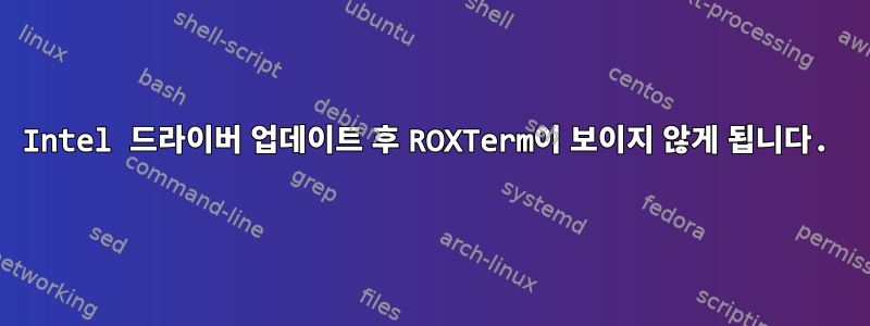 Intel 드라이버 업데이트 후 ROXTerm이 보이지 않게 됩니다.