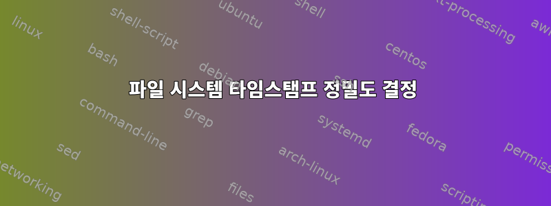 파일 시스템 타임스탬프 정밀도 결정