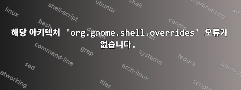 해당 아키텍처 'org.gnome.shell.overrides' 오류가 없습니다.