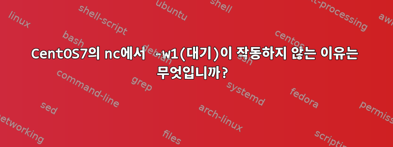 CentOS7의 nc에서 -w1(대기)이 작동하지 않는 이유는 무엇입니까?