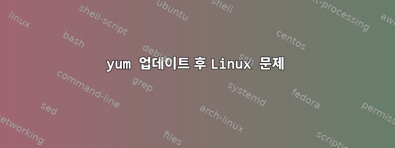 yum 업데이트 후 Linux 문제