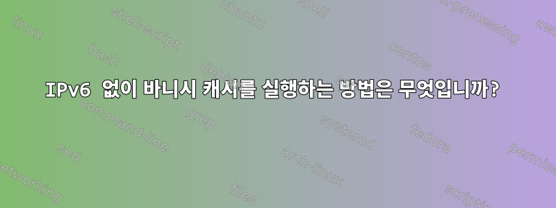 IPv6 없이 바니시 캐시를 실행하는 방법은 무엇입니까?