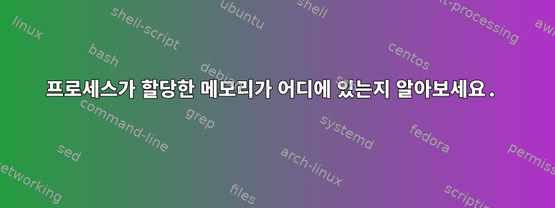 프로세스가 할당한 메모리가 어디에 있는지 알아보세요.