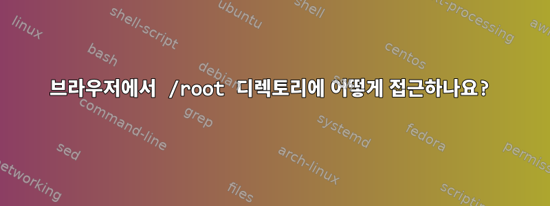 브라우저에서 /root 디렉토리에 어떻게 접근하나요?