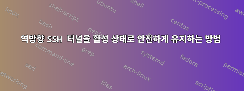 역방향 SSH 터널을 활성 상태로 안전하게 유지하는 방법