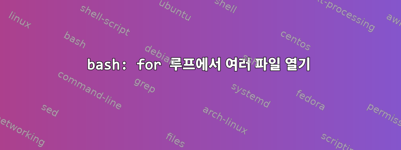 bash: for 루프에서 여러 파일 열기