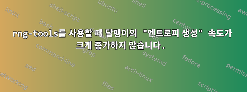 rng-tools를 사용할 때 달팽이의 "엔트로피 생성" 속도가 크게 증가하지 않습니다.