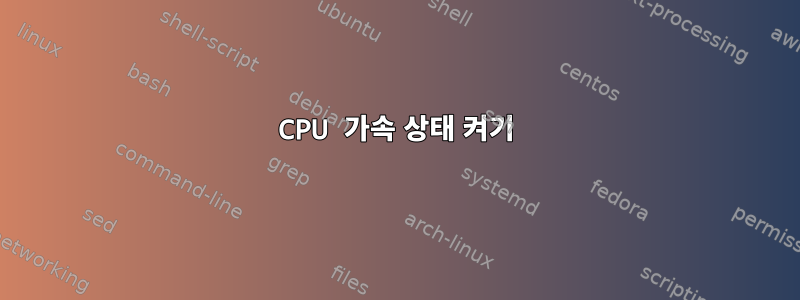 CPU 가속 상태 켜기