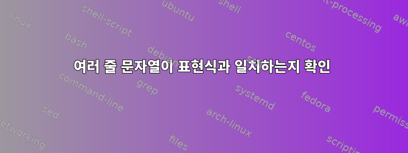 여러 줄 문자열이 표현식과 일치하는지 확인