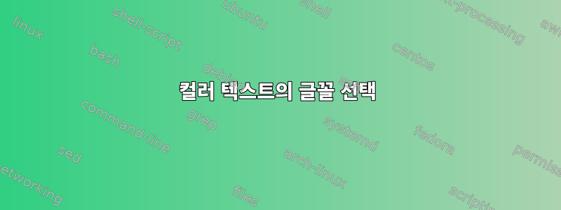 컬러 텍스트의 글꼴 선택