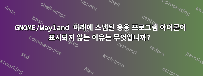 GNOME/Wayland 아래에 스냅된 응용 프로그램 아이콘이 표시되지 않는 이유는 무엇입니까?