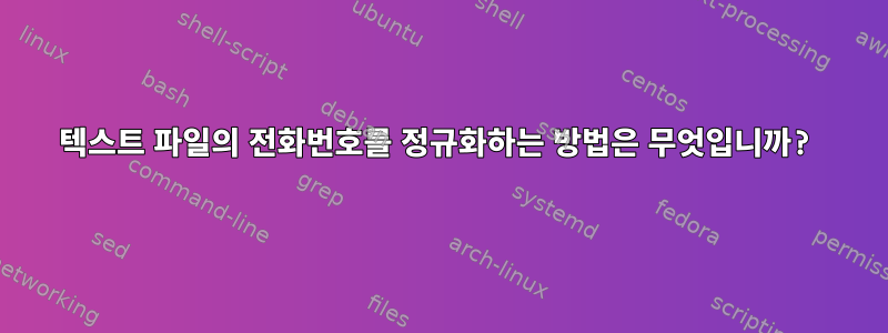 텍스트 파일의 전화번호를 정규화하는 방법은 무엇입니까?