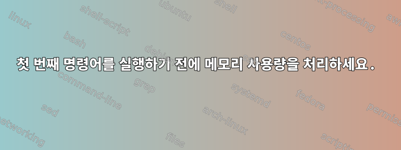 첫 번째 명령어를 실행하기 전에 메모리 사용량을 처리하세요.