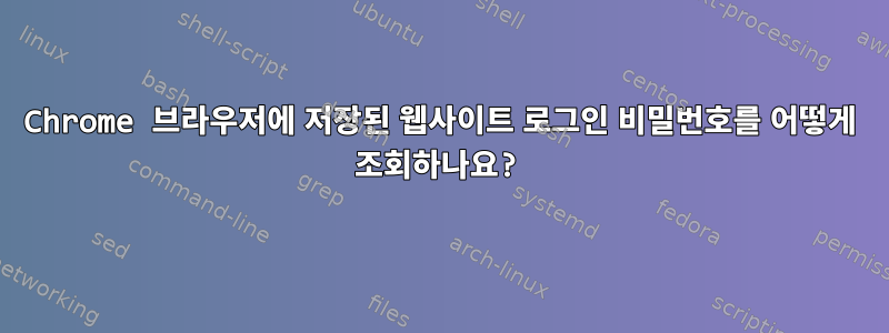 Chrome 브라우저에 저장된 웹사이트 로그인 비밀번호를 어떻게 조회하나요?