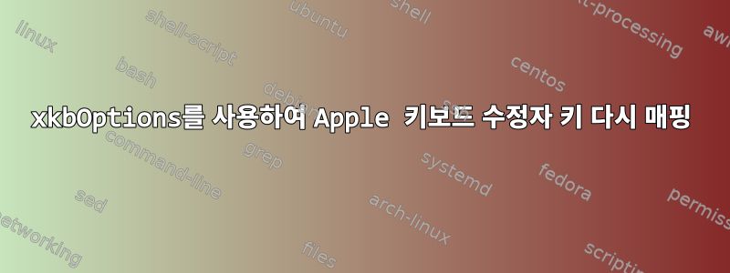 xkbOptions를 사용하여 Apple 키보드 수정자 키 다시 매핑