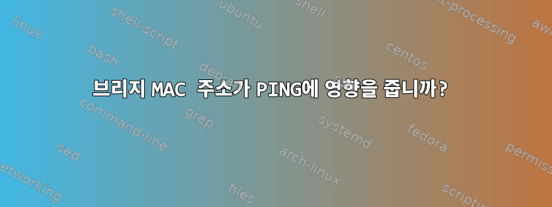 브리지 MAC 주소가 PING에 영향을 줍니까?