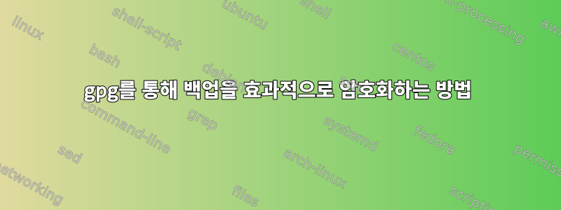 gpg를 통해 백업을 효과적으로 암호화하는 방법