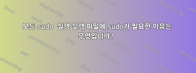 모든 sudo 실행 실행 파일에 sudo가 필요한 이유는 무엇입니까?