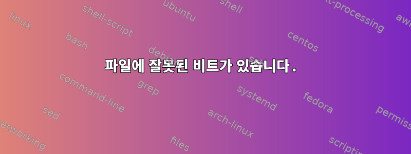 파일에 잘못된 비트가 있습니다.