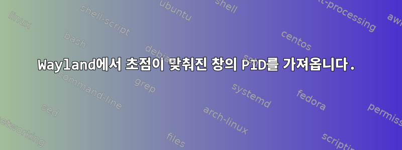 Wayland에서 초점이 맞춰진 창의 PID를 가져옵니다.