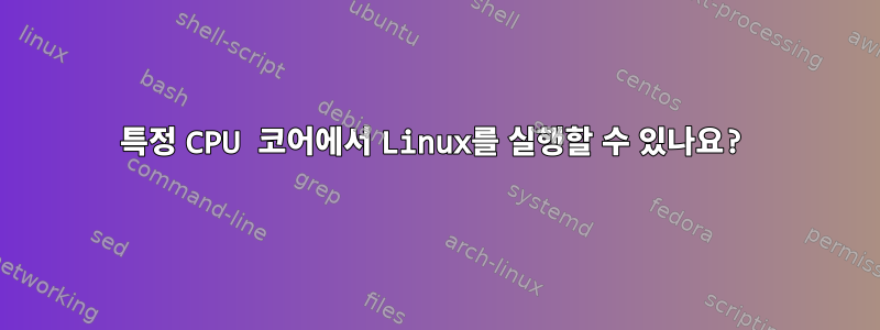 특정 CPU 코어에서 Linux를 실행할 수 있나요?