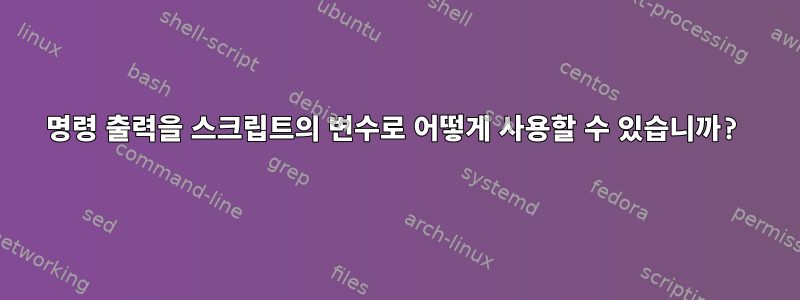 명령 출력을 스크립트의 변수로 어떻게 사용할 수 있습니까?