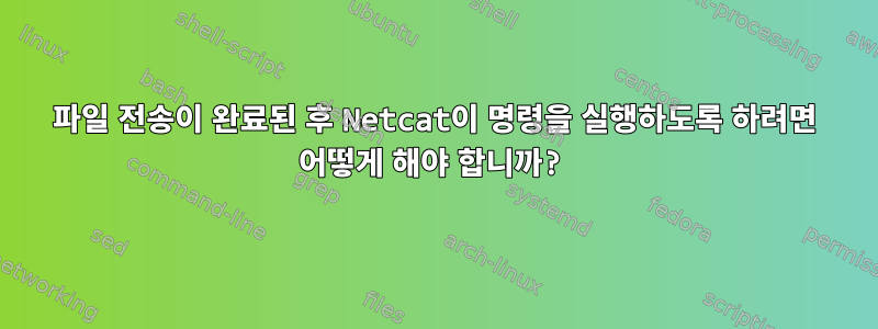 파일 전송이 완료된 후 Netcat이 명령을 실행하도록 하려면 어떻게 해야 합니까?