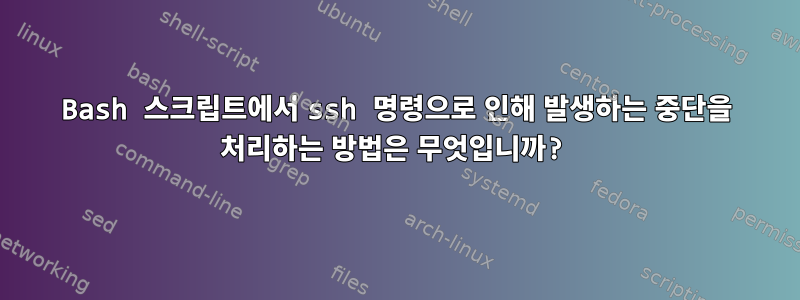 Bash 스크립트에서 ssh 명령으로 인해 발생하는 중단을 처리하는 방법은 무엇입니까?