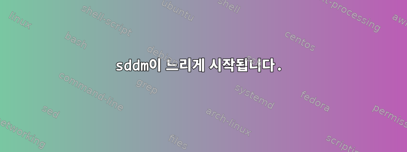 sddm이 느리게 시작됩니다.