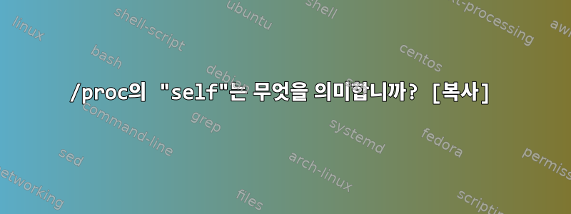 /proc의 "self"는 무엇을 의미합니까? [복사]