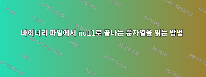 바이너리 파일에서 null로 끝나는 문자열을 읽는 방법