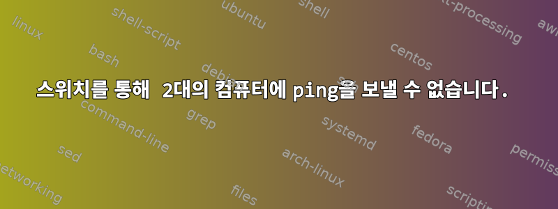 스위치를 통해 2대의 컴퓨터에 ping을 보낼 수 없습니다.