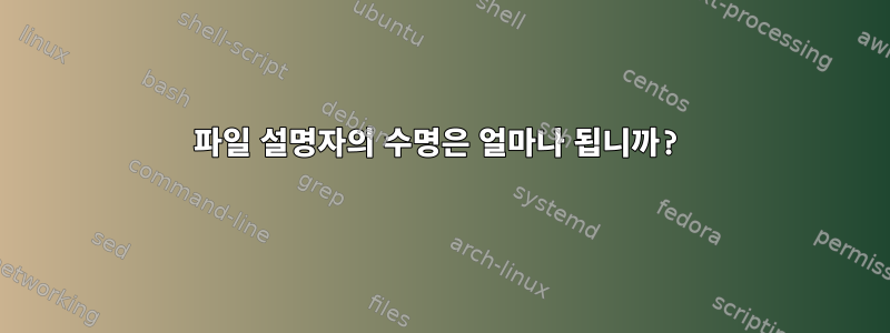 파일 설명자의 수명은 얼마나 됩니까?