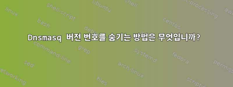 Dnsmasq 버전 번호를 숨기는 방법은 무엇입니까?