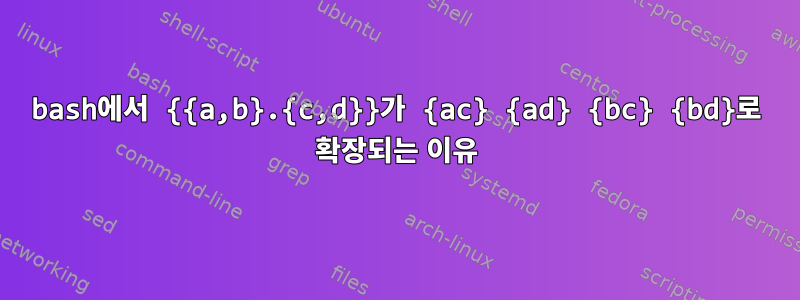 bash에서 {{a,b}.{c,d}}가 {ac} {ad} {bc} {bd}로 확장되는 이유