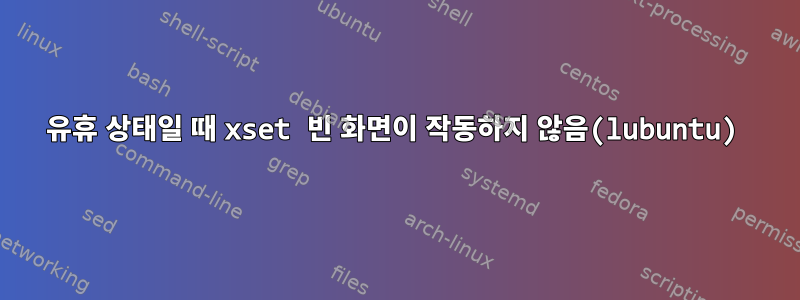 유휴 상태일 때 xset 빈 화면이 작동하지 않음(lubuntu)