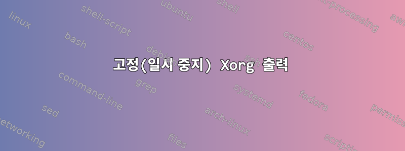 고정(일시 중지) Xorg 출력