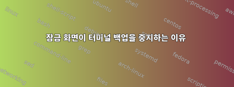 잠금 화면이 터미널 백업을 중지하는 이유