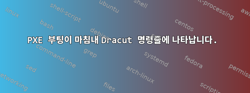 PXE 부팅이 마침내 Dracut 명령줄에 나타납니다.